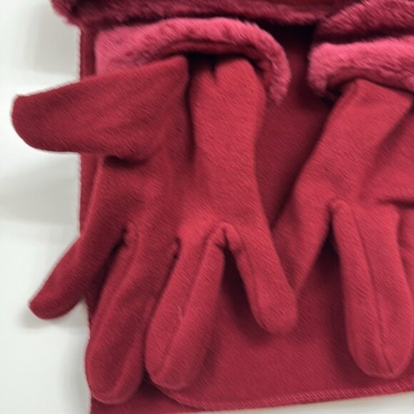 Hat Glove & Scarf Set - Women's - Fleece - Burgundy - NWT - Picture 3 of 6